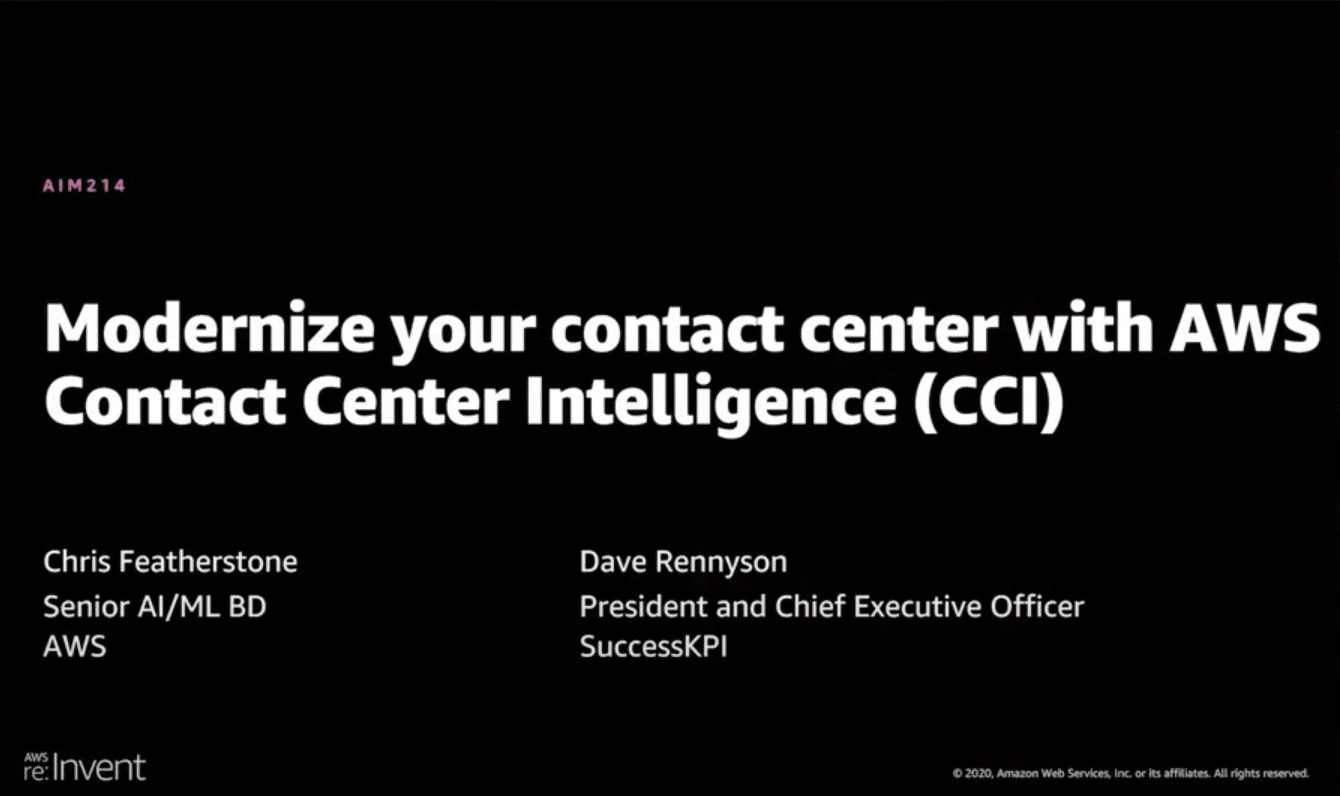 Modernize Your Contact Center with AWS CCI 2020 | SuccessKPI